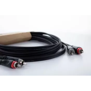 Cordial 14837 RCA audio savienojuma kabelis 2x RCA tēviņš uz 2x RCA tēviņš 3 m melns PVC dvīņu kabelis