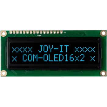 JOY-IT COM-OLED16X2 16x2 OLED displeja modulis, balts, I2C, SSD1306, saderīgs ar Arduino un Raspberry Pi