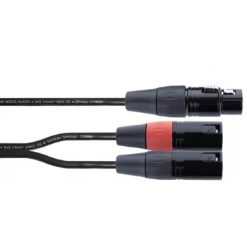 Cordial EY 0,3m XLR Y-adaptera kabelis - 1x XLR ligzda uz 2x XLR kontaktdakša, melns 14880