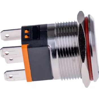 JOY-IT BUTTON22C-M-RD īslaicīga darbības spiedpoga 250V AC 15A SPST NO IP67 IK10 sarkana