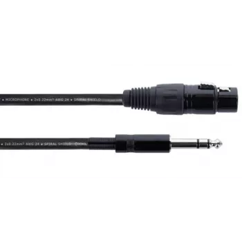Cordial EM 1.5 FV XLR uz 6,3 mm Jack audio kabelis 1,5 m melns 14821