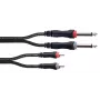 Cordial 14842 Divkāršs mono jack uz RCA audio kabelis 6m melns