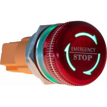 JOY-IT Button22NA-01 avārijas apturēšanas poga, mehāniskā fiksācija, sarkana/zaļa, Ø22 mm, IP67, IK10