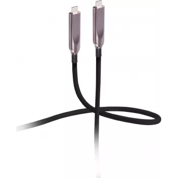 Flexline USB-C hibrīdais aktīvais optiskais kabelis 12,5m 8K 60Hz 10Gbps 60W PD TPU melns FL31-44211