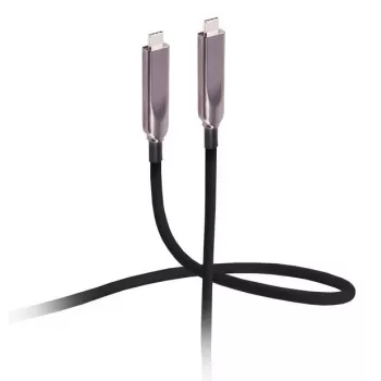 Flexline USB-C hibrīdais aktīvais optiskais kabelis 12,5m 8K 60Hz 10Gbps 60W PD TPU melns FL31-44211
