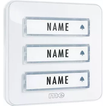M-E MODERN-ELECTRONICS KTA-3 W durvju zvana pogas panelis 3 ģimenēm, balts