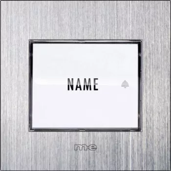 M-E Modern-Electronics 41026 apgaismota nerūsējošā tērauda durvju zvana poga ar plāksnīti, 1-ģimenes mājai, 8-24V AC/DC, 1A