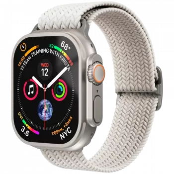 VONMÄHLEN austais cilpiņu aproce Apple Watch 40/41/42mm, krēmkrāsa