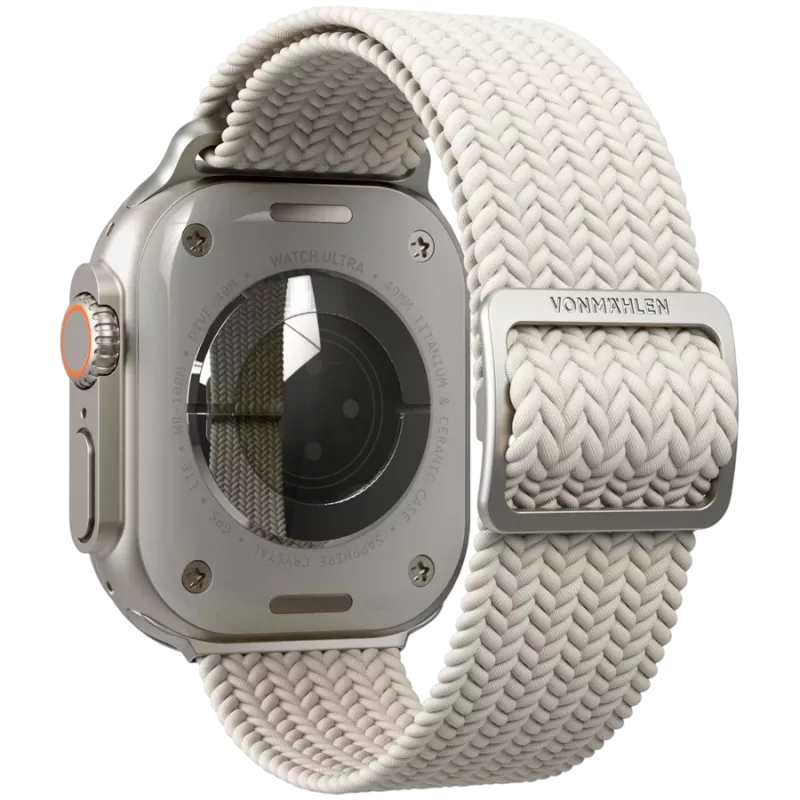 VONMÄHLEN austais cilpiņu aproce Apple Watch 40/41/42mm, krēmkrāsa