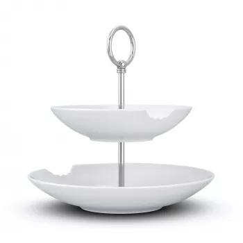 FIFTYEIGHT PRODUCTS BHS FIFTYEIGHT Food-Tempel 2 līmeņu dziļais šķīvis ar kodi (T023501) - 2 gabalu porcelāna bļodu komplekts, 500 ml, balts