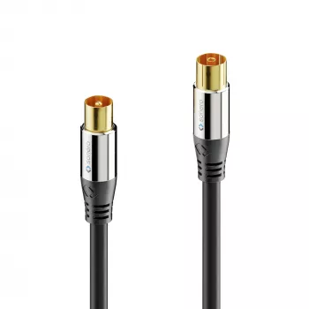 PURELINK Sonero antenas kabelis 2m S-AC000-020 Premium, koaksiālais vīriešu uz sieviešu, 75 Ohm, dubultā ekranējuma, balts