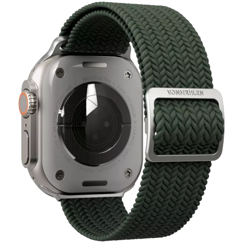 VONMÄHLEN austais solo valdziņš Apple Watch 44/45/46/49mm, olīvu