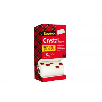 3M Scotch Crystal Clear līmlente, 19 mm x 33 m, 14 ruļļi (12 + 2 bez maksas) 6-1933R14