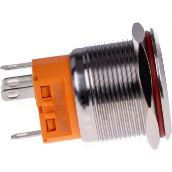 JOY-IT BUTTON22A-M-RD īslaicīgas darbības spiedpoga, 22 mm, sarkana, 250 V AC, 3 A, 1 NO, IP67, IK10