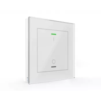 MDT BE-GTL1TW.B1 Stikla spiedpogas sensors II Light, 1 kanāla, RGBW statusa LED, temperatūras sensors, balts