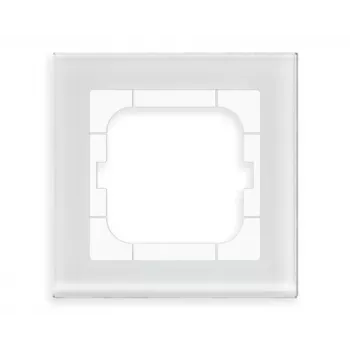 MDT stikla rāmis 1 vietas balts 63 mm moduļiem BE-GTR163W.01