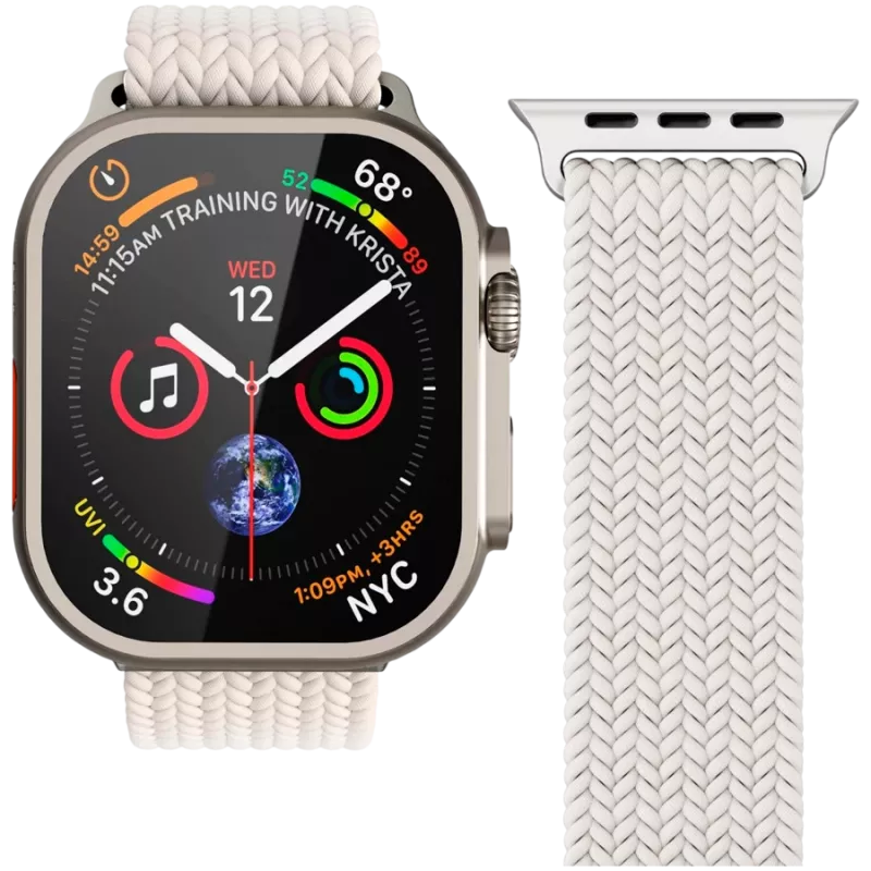 VONMÄHLEN austais cilpiņu siksniņa Apple Watch 44mm, 45mm, 49mm - krēmkrāsa