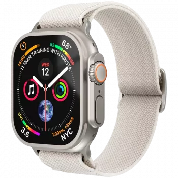 VONMÄHLEN Classic nilona cilpa Apple Watch 40/41/42mm, krēmkrāsa
