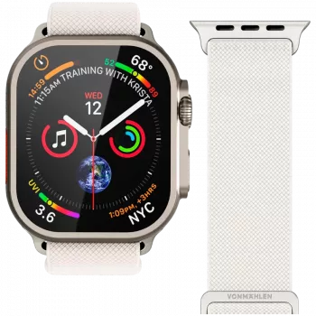 VONMÄHLEN Classic nilona cilpa Apple Watch 40/41/42mm, krēmkrāsa