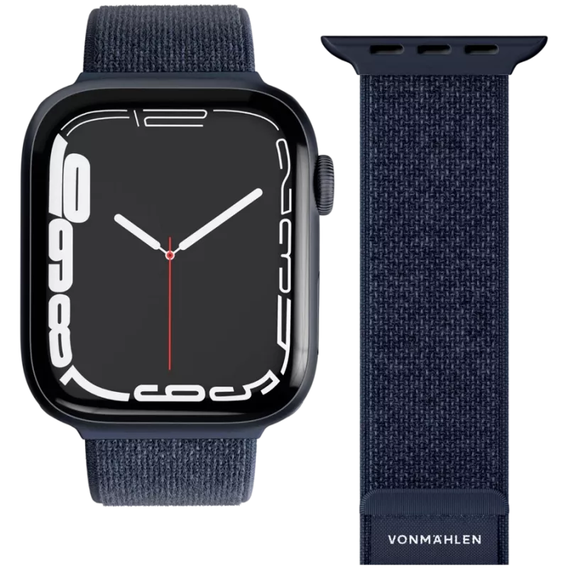 VONMÄHLEN Fitness Loop 2 viedpulksteņa siksniņa 44mm, 45mm, 46mm, 49mm korpusiem, viens izmērs, tumši zila