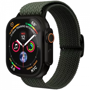 VONMÄHLEN austais cilpiņu siksniņa Apple Watch 44/45/46/49mm, olīvu melna