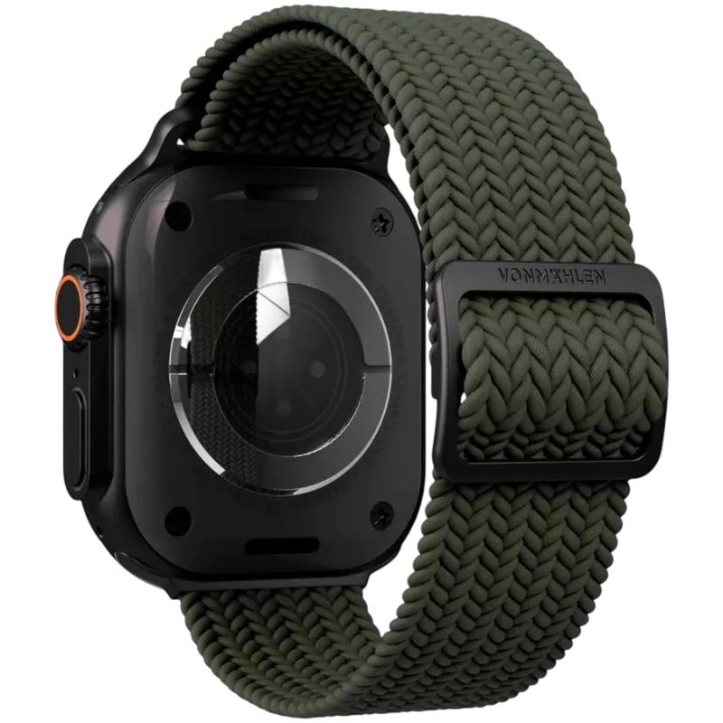 VONMÄHLEN austais cilpiņu siksniņa Apple Watch 44/45/46/49mm, olīvu melna
