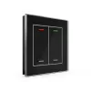 MDT Glass Push-button II Light 2-gang RGBW melns BE-GTL20S.01S