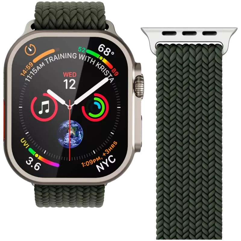 VONMÄHLEN austais cilpiņu aproce Apple Watch 40/41/42mm, olīvu