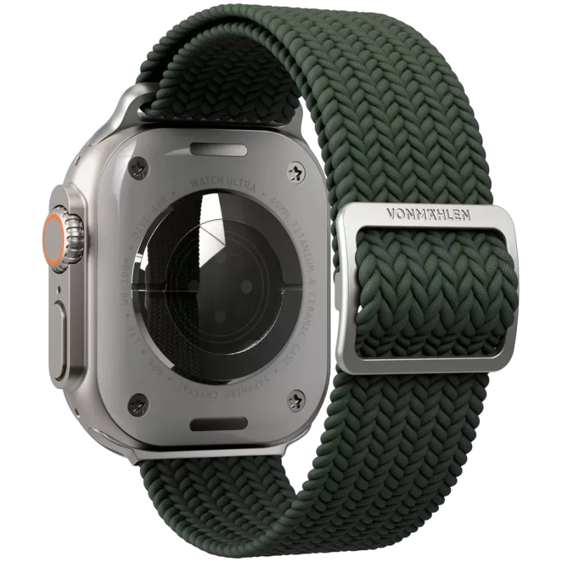 VONMÄHLEN austais cilpiņu aproce Apple Watch 40/41/42mm, olīvu