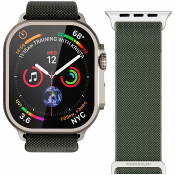 VONMÄHLEN Classic Nylon Loop 44, 45, 46, 49mm One Size, olīvzaļš