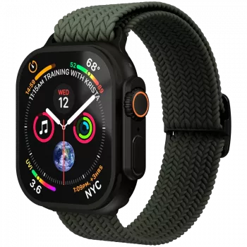 VONMÄHLEN austais cilpa Apple Watch 40/41/42mm, olīvu melns