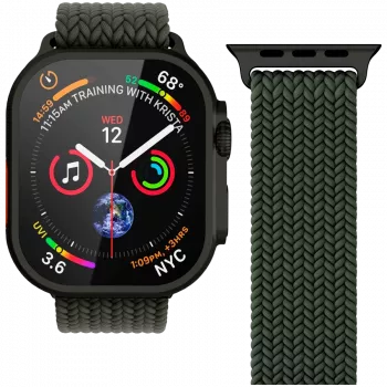 VONMÄHLEN austais cilpa Apple Watch 40/41/42mm, olīvu melns