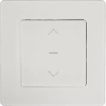 PowerRay PR-SCS-01 WiFi viedais skārienjūtīgais rullžalūziju slēdzis, stikla rāmis, balts