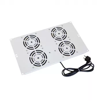 IT-BUDGET jumta ventilatora bloks SRK stāvskapjiem - 4 aktīvie ventilatori - 640 m³/h - termostats - slēdzis - gaiši pelēks 90ITB19SRKXFAN4G