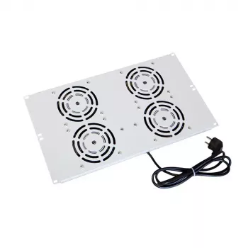 IT-BUDGET jumta ventilatora bloks SRK stāvskapjiem - 4 aktīvie ventilatori - 640 m³/h - termostats - slēdzis - gaiši pelēks 90ITB19SRKXFAN4G