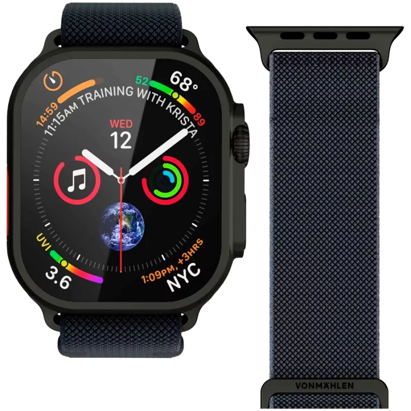 VONMÄHLEN Classic Nylon Loop 44, 45, 46, 49mm One Size, Navy Black