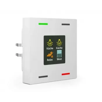MDT BE-TAS63T4.01 KNX Smart 63 stikla spiedpoga 4-kārtīga ar krāsu displeju un temperatūras sensoru, studijas balts spīdīgs