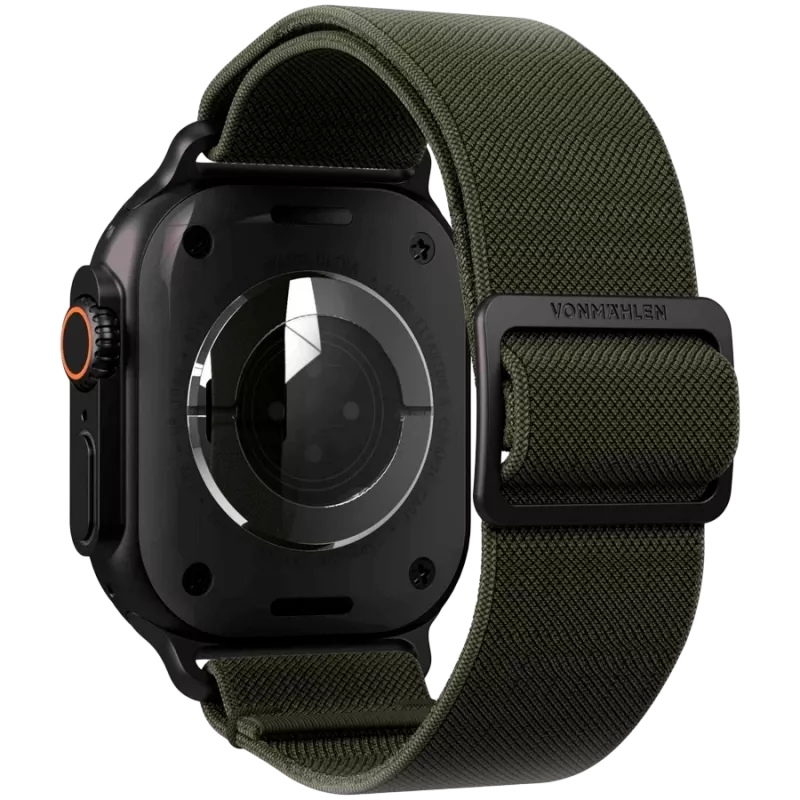 VONMÄHLEN Classic Nylon Loop 40, 41, 42mm Viens izmērs, Olīvu melns