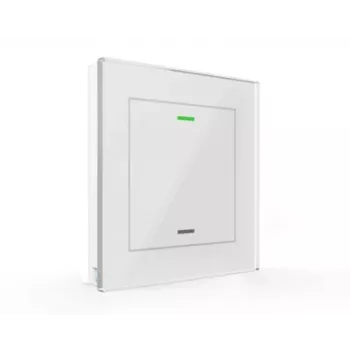 MDT BE-GTL1TW.01 Glastaster II Light 1-kārtas RGBW KNX stikla spiedpoga, balta