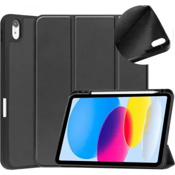 DIGISTOR HK drivego iPad 11. paaudzes A16 2025 / 10. paaudzes 2022 (11/10,9 collu) futrālis ar pildspalvas turētāju, trīsdaļīgu statīvu, automātisku miega/aktivizācijas režīmu, elastīgu TPU vāku iPad 10. paaudzei/11. paaudzei, melns