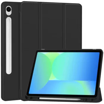 MRDISC vāciņš ar atlokāmu priekšu Samsung Galaxy Tab S10+ 5G, melns TPU MG-FLIPSGTSGB9SW