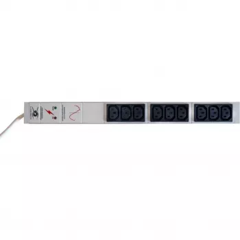 Liebernetz 9 kontaktligzdu C13 statīva PDU ar pārsprieguma aizsardzību un EMI/RFI filtru, gaiši pelēks 90LNSDL9C13NF