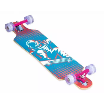 MUUWMI AU 560 Longboard kompaktais kruīza skrituļdēlis, ABEC 7 gultņi, LED apgaismojuma riteņi, 7 kārtu Kanādas kļava