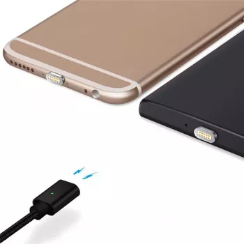 CYOO magnētiskais USB uzlādes un datu kabelis - 2-in-1 Micro USB un Lightning uz USB - 1m - melns