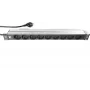 LIEBERNETZ Silence Rack 19 inch 9 vietu strāvas pagarinātājs, 2m kabelis, melns/sudraba 90LNSDL199S