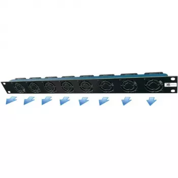 Liebernetz 19 inch 1U statīva ventilatora bloks - horizontāla izplūde, 95 m³/h, 12V DC, 34 dB, melns (90LN19LUE1HE8BR)