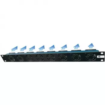 Liebernetz 19 inch 1U statīva ventilatora bloks, horizontāla gaisa ieplūde, 95 m³/h, 12V DC, 34 dB, melns (90LN19LUE1HE8B)