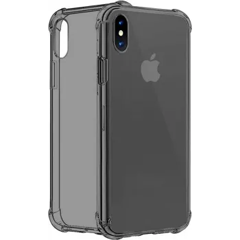CYOO Four Corners silikona apvalks Apple iPhone XS Max - caurspīdīgs/melns