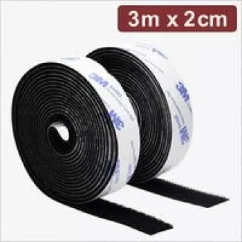 Quadrios 24CA320 pašlīmējoša āķu un cilpu lente, 3 m x 2 cm, melna