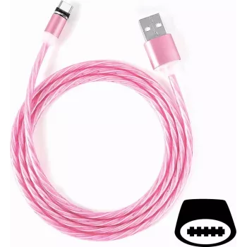 CYOO Flow Light USB-C kabelis 1m rozā ar gaismas LED plūsmas efektu CY120984